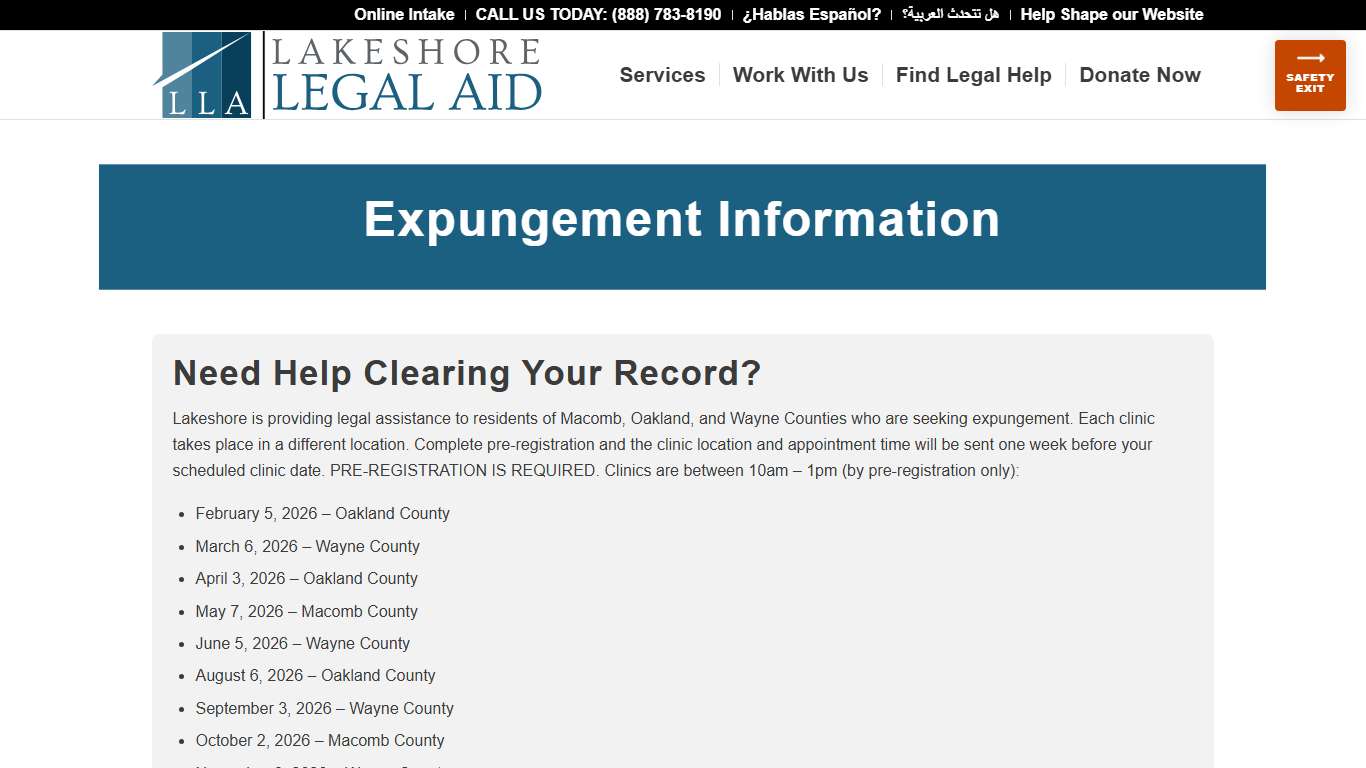 Expungement Information - Lakeshore Legal Aid