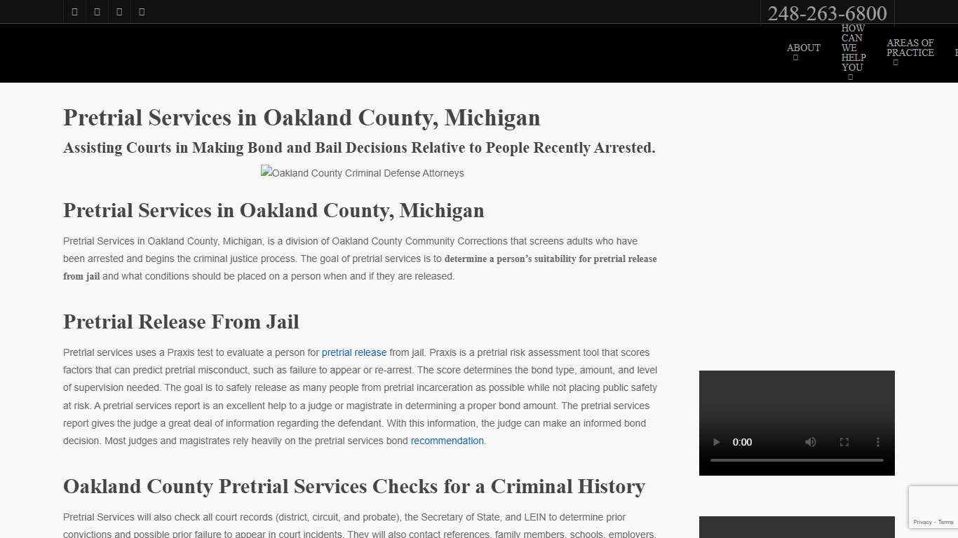 Pretrial Services in Oakland County, Michigan (Get out of jail!)